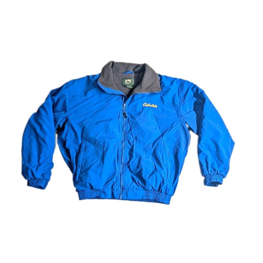 Cabela's Mens Large Blue Fleece Lined Nylon Jacket Full Zip Stillwater Supply Co